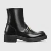 Gucci Horse Collar Button-down Short Boots In Black