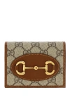 Gucci Women Horsebit Card Holder In Brown