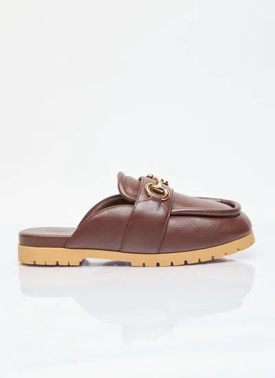 Gucci Women Horsebit Leather Loafers In Brown