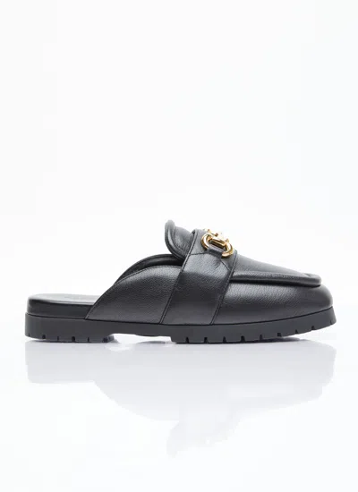 Gucci Women Horsebit Loafer Slippers In Black