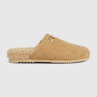 Gucci Women's Horsebit Mule In Beige