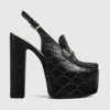 Gucci Women's Horsebit Platform Loafer Slingback In Black