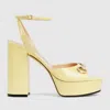 Gucci Women's Horsebit Platform Sandal In Yellow