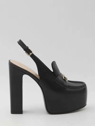 GUCCI GUCCI WOMEN HORSEBIT PLATFORM SLINGBACK LOAFERS