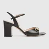 Gucci Lady Horsebit Leather Sandals In Multi