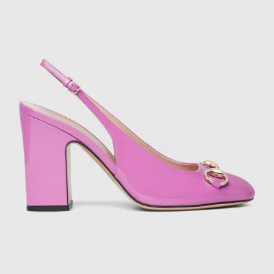 Gucci Women's Horsebit Slingback In Pink