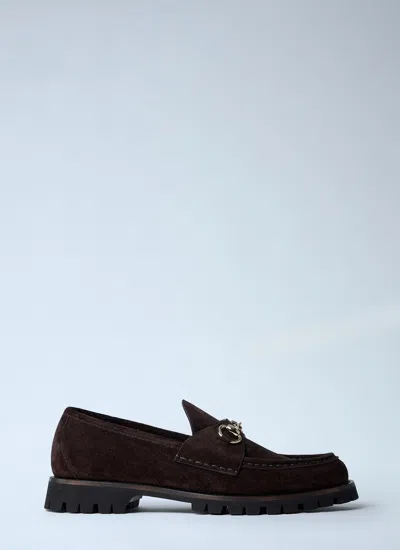 Gucci Women Horsebit Suede Loafters In Black
