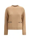 Gucci Women Wool And Cashmere Sweater In Brown