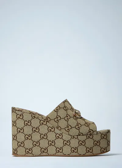 Gucci Women Horsebit Wedge Sandals