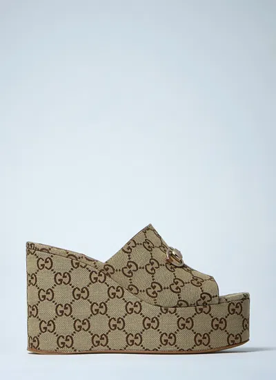GUCCI GUCCI WOMEN HORSEBIT WEDGE SANDALS