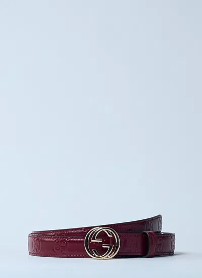 Gucci Women Interlocking G Belt In Red