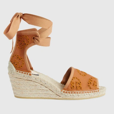 Gucci Women's Interlocking G Espadrille In Brown