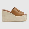 Gucci Interlocking G Sandal In Brown