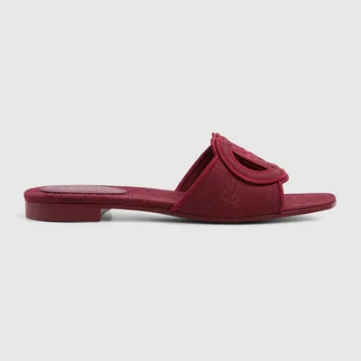Gucci Women's Interlocking G Slide Sandal In Bordeaux