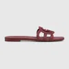 Gucci Palma Gg Rubber Flat Slide Sandals In Burgundy