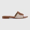 Gucci Gg Interlocking Slide Sandal In Brown