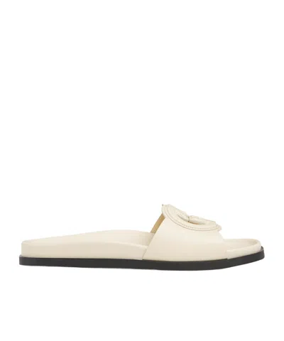 Gucci Women's Interlocking G Slide Sandal In Ivory
