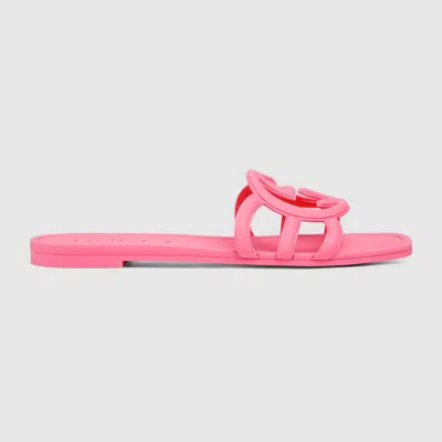 Gucci Rubber Slides In Pink