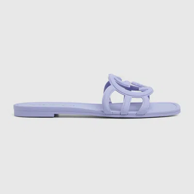 Gucci Women's Interlocking G Slide Sandal In Purple
