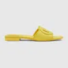 Gucci Women's Interlocking G Slide Sandal In Yellow