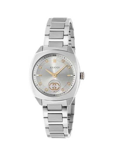 Gucci Women's Interlocking G Stainless Steel & 0.046 Tcw Diamond Bracelet Watch/29mm In White