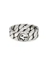 Gucci Interlocking-g Sterling Silver Ring In Metallic