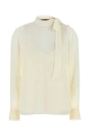 Gucci Ivory Crepe Blouse In White