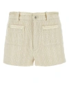 Gucci Textured Tweed Fabric Shorts With Belt Loops In White