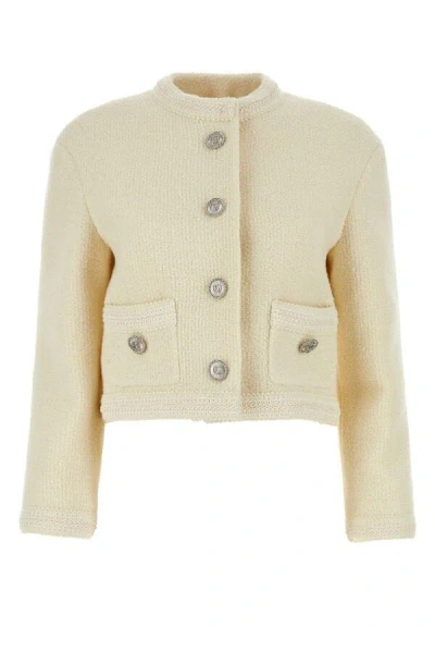GUCCI GUCCI WOMEN IVORY WOOL BLEND BLAZER