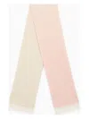 Gucci Women's Ivory/pink Cashmere Scarf With Logo | 7646343g344 In Multicolor