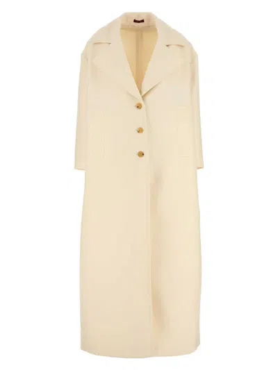 GUCCI WOMEN'S IVORYY WOOL BLEND COAT