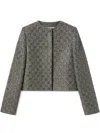 Gucci Embroidered Gg Wool Tweed Jacket In Multicolor