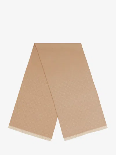 Gucci Women Jacquard Wool Scarf With Gg Motif In Brown