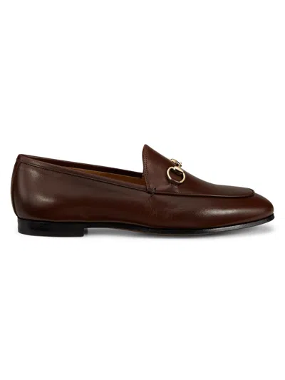 Gucci Women's Jordaan Horsebit Leather Loafers In Brown