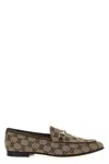 Gucci Mocassini Woman Fabric Beige/ebano In Cream