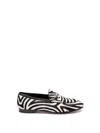 Gucci Zebra-print Calf Hair Loafers In Multicolor