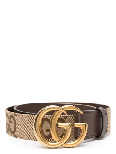 Gucci Women's Jumbo Gg Marmont Wide Belt In Brown