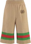 Gucci Striped Wide-leg Regular-fit Mohair Wool-blend Knitted Trousers In Camel