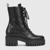 Gucci Women's Lace-up Ankle Boot With Gg In Black