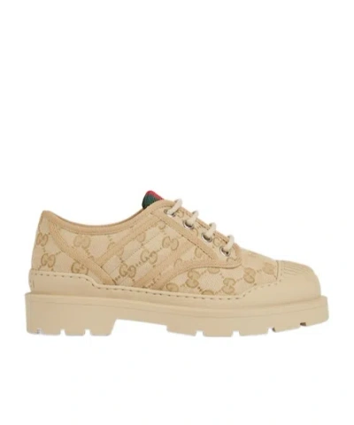 Gucci Women's Lace-up Shoe With Web In Multi