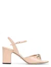 Gucci Pink And Purple Leather Sandals With Block Heel In Pink & Purple