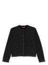 Gucci Black Crewneck Jacket With Double G Logo Buttons In Tech Fabric Woman In Black