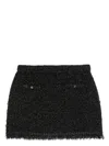 Gucci Black Lam And Viscose Mini Skirt In Black