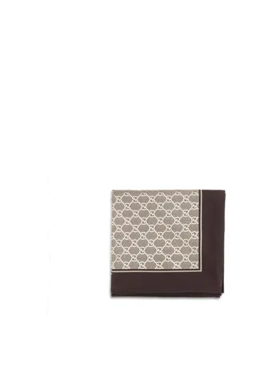 Gucci Women Laminated Printed Silk Scarf In Multi