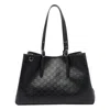 Gucci Women Gg Emblem Leather Shoulder Bag In Black