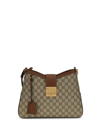 Gucci Women Large Padlock Shoulder Ba In White