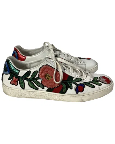 Gucci Women's Leather Ace Embroidered Sneaker (authentic Pre-loved)