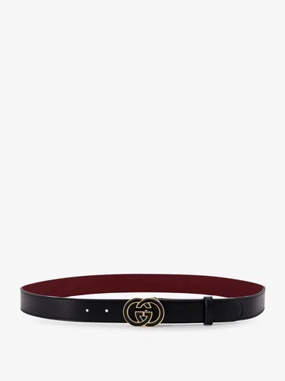 Gucci Women Leather Belt In Black
