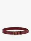 Gucci Interlocking G Buckle Leather Belt In Burgundy