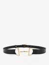 Gucci Women Leather Belt With Maxi Metal Horsebit In Black